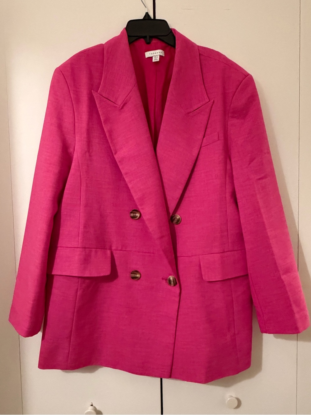 Topshop Pink Double-Breasted Women's Blazer